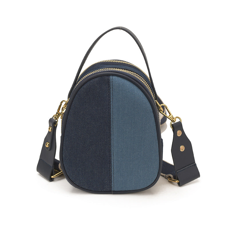 Women's Denim Stitching Contrast Color Light Luxury Women's Messenger Bag