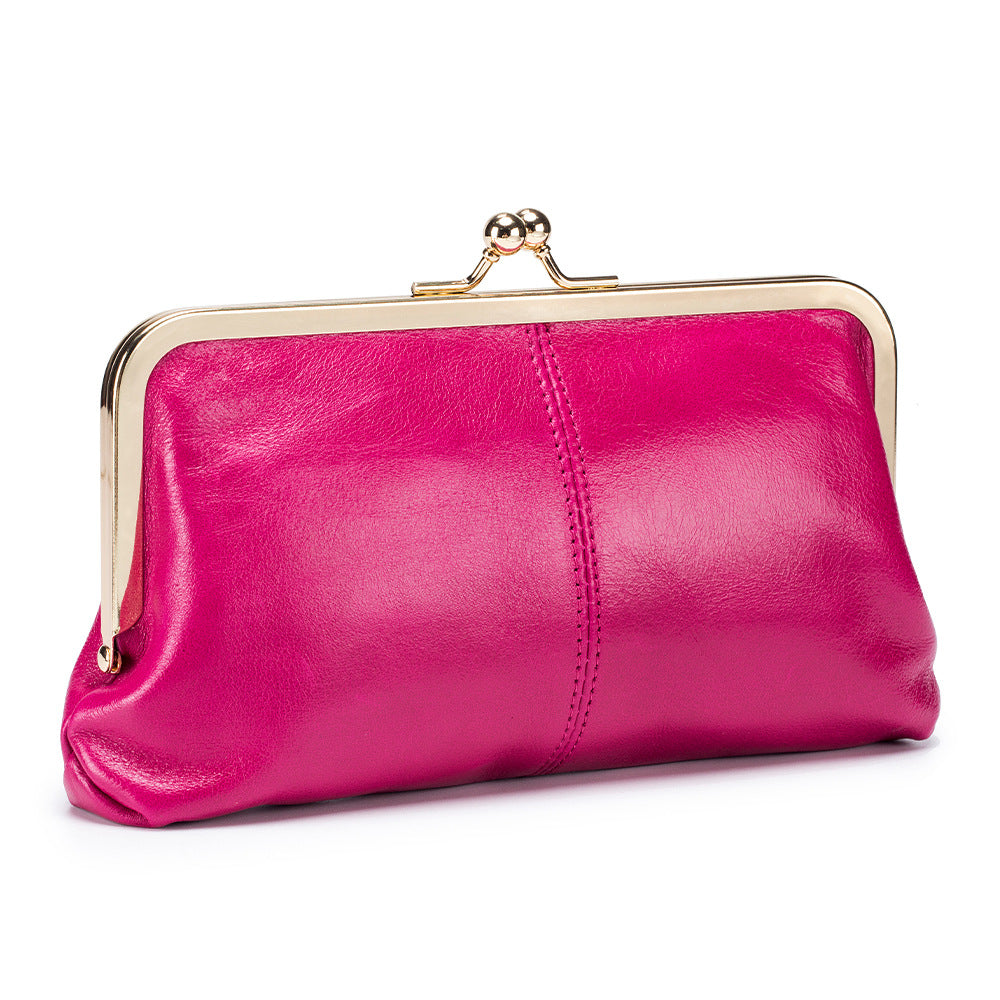 Women's Leather Long Retro Soft Oil Wax Storage Women's Clutch