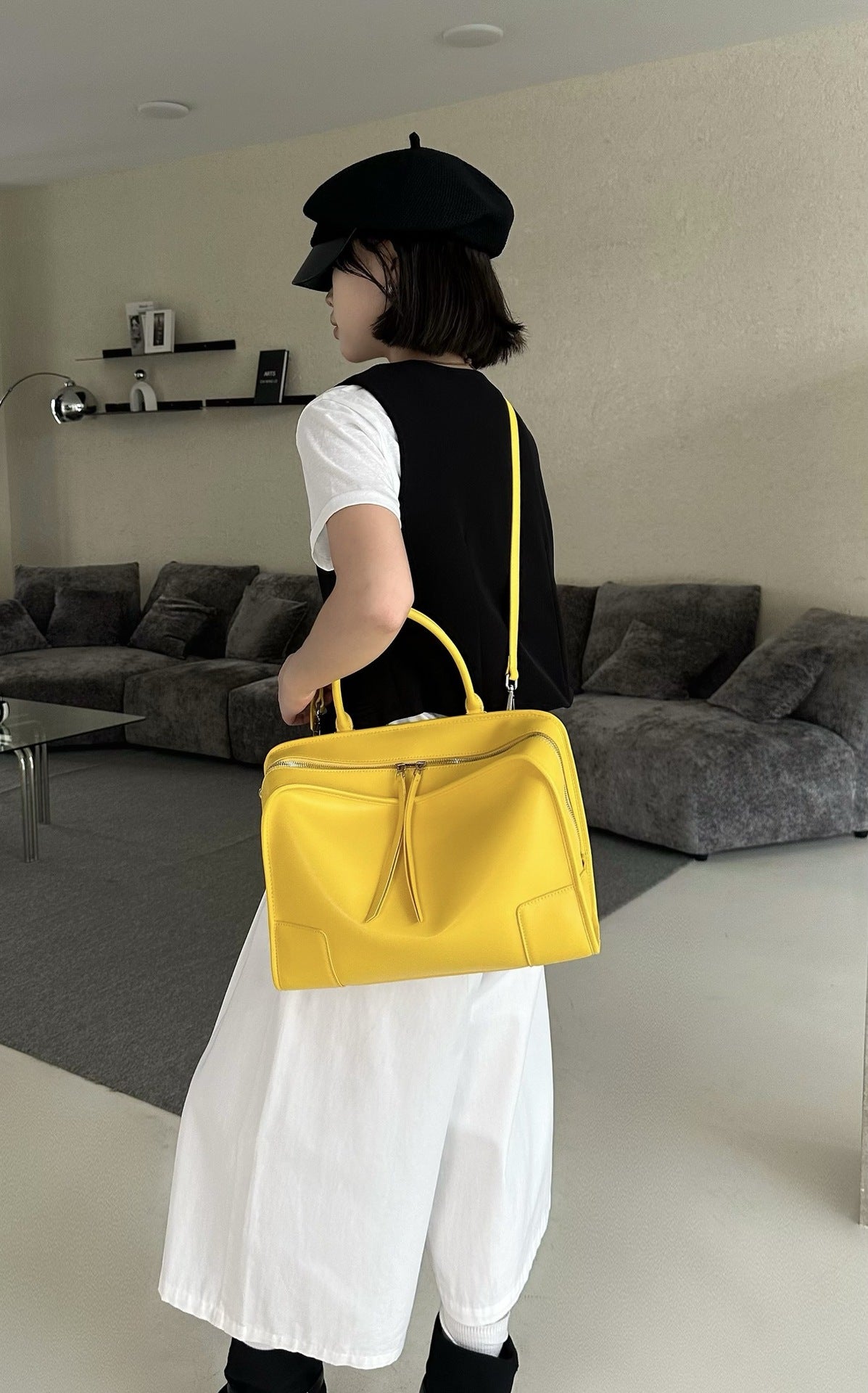 Women's Bowling Cowhide Leather Large Capacity Portable Women's Messenger Bag