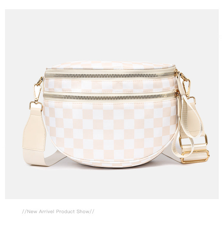 Women's Simple Chessboard Plaid Large Capacity Fashion Women's Messenger Bag