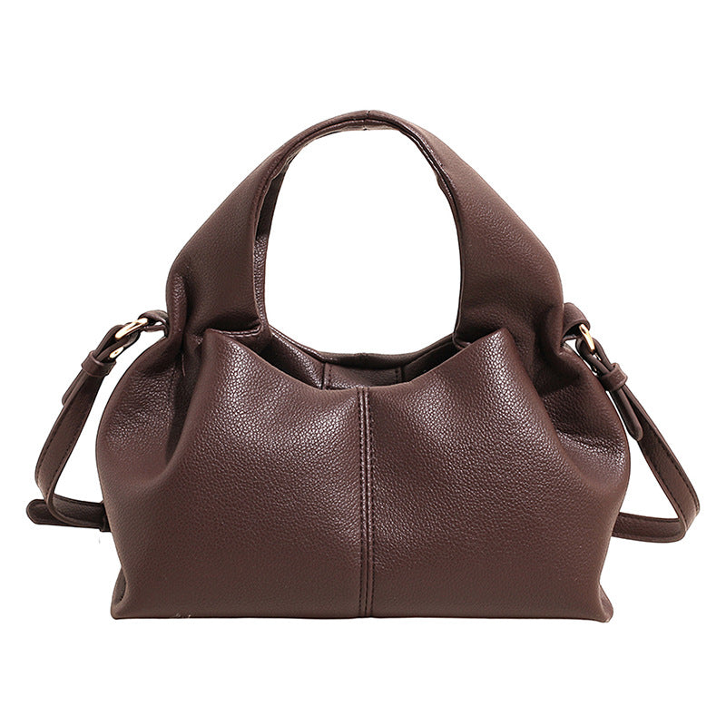 Women's Cloud Lychee Pattern Soft Fashion Solid Women's Handbag