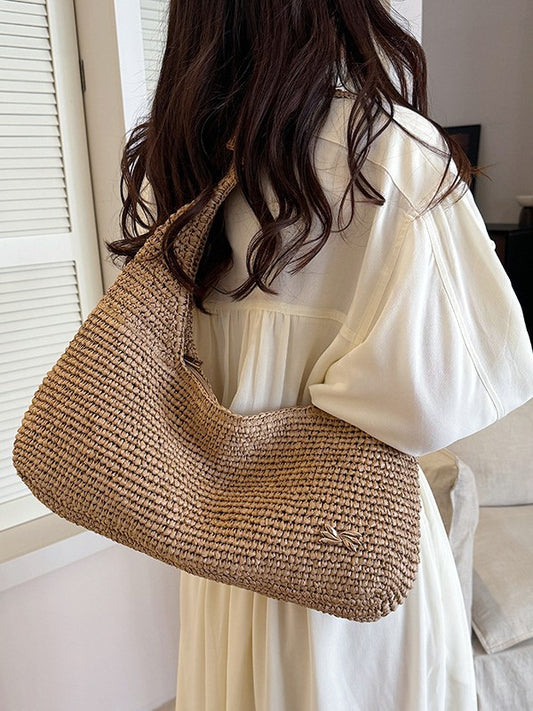 Women's Woven Summer Fashion Straw Beach Commuter Large Capacity Tote Bag