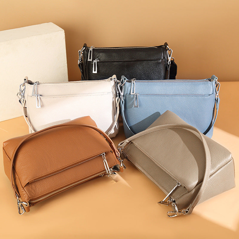 Women's First Layer Cowhide Fashion Leather High-grade Large Shoulder Bags