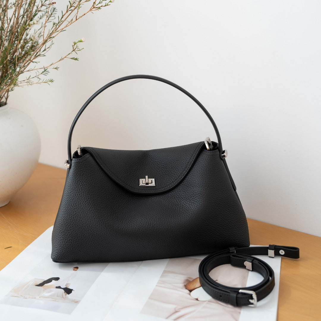 Korean Style Fashion Commuter Hand Large Capacity Soft Women's Leather Bag
