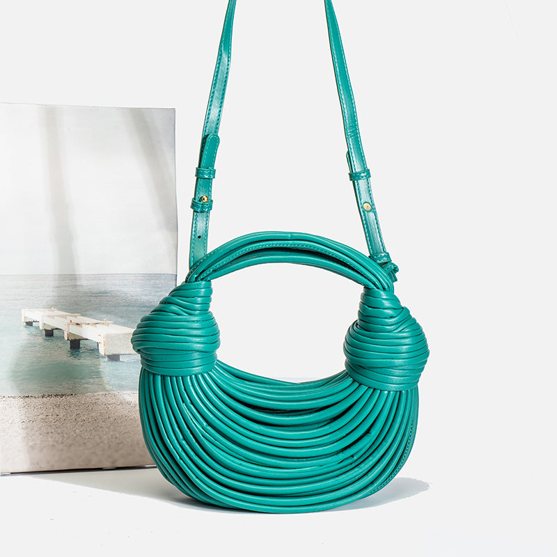 Women's Noodles Woven Gold Underarm Hand Carrying Women's Messenger Bag