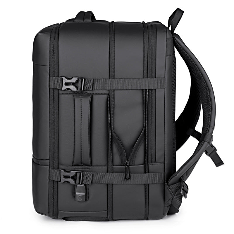 Men's Waterproof Oxford Cloth Large Capacity Scalable With Shoe Compartments Business Backpack