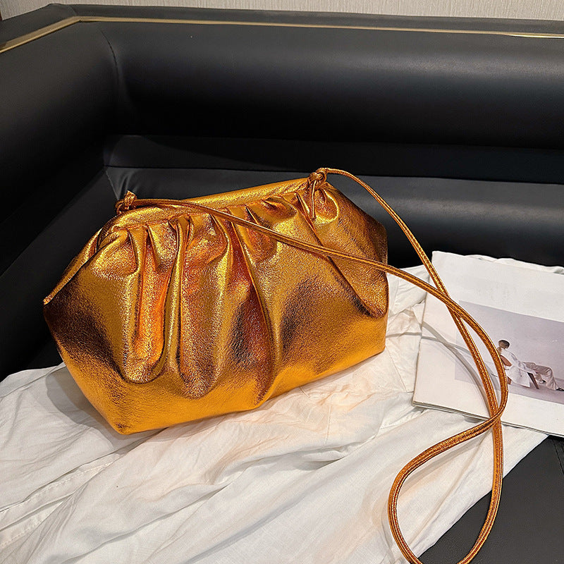 Textured Shell Autumn Advanced Texture Clip Pleated Bags
