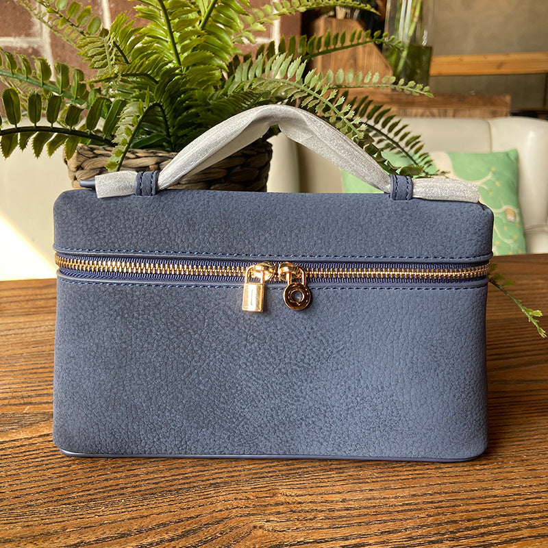 Lunch Box Lychee Pattern Genuine Leather Fashion Small Square Bag