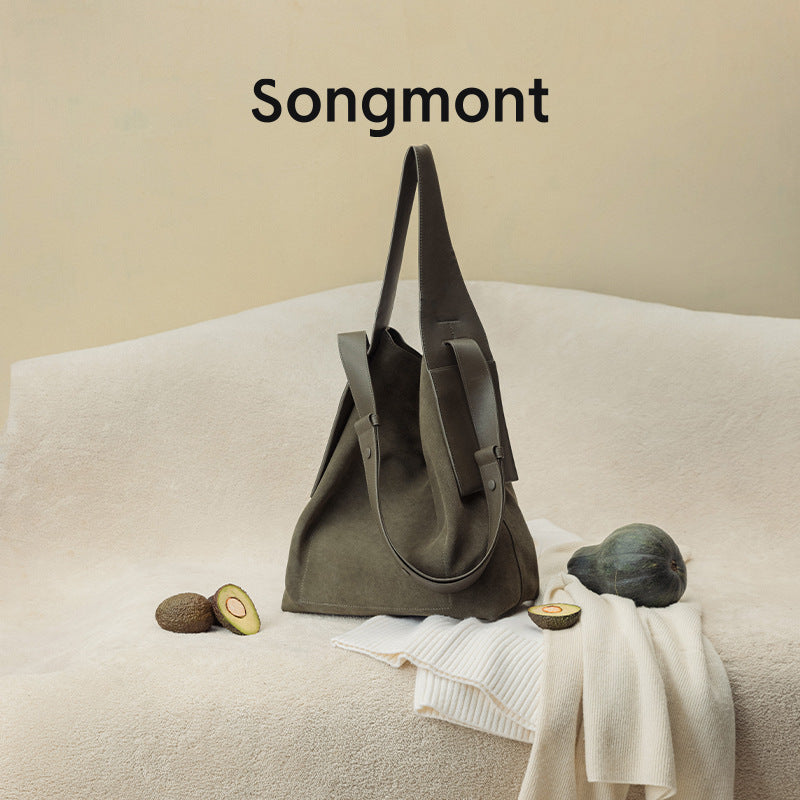 Suede Under The Mountain Lazy Commuter Large Tote Bags