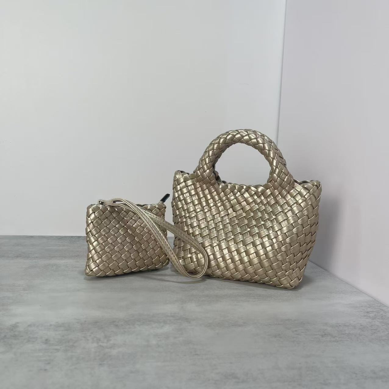 Women's Trendy Chain Mother Hand-woven Vegetable Basket Women's Handbag