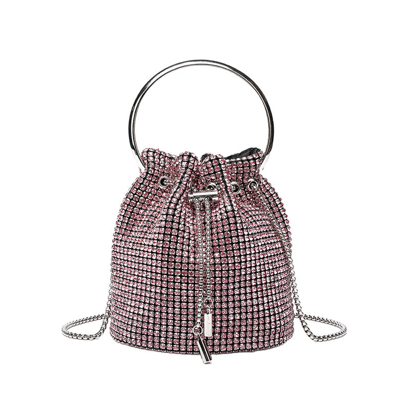 Durable Women's Diamond Tassel Shrink Chain Bags
