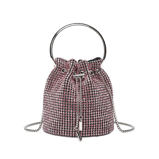 Durable Women's Diamond Tassel Shrink Chain Bags