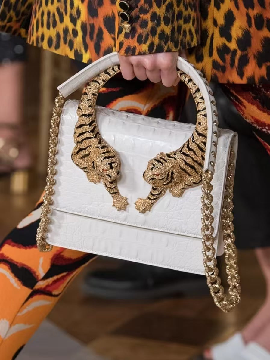 Fashion Creative Durable Tiger Crocodile Pattern Shoulder Bags