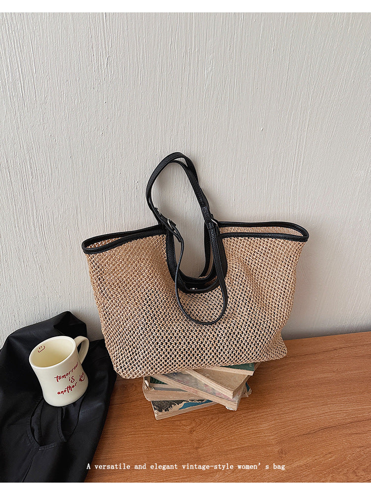 Weaving Large Capacity Female Western Style Tote Bags