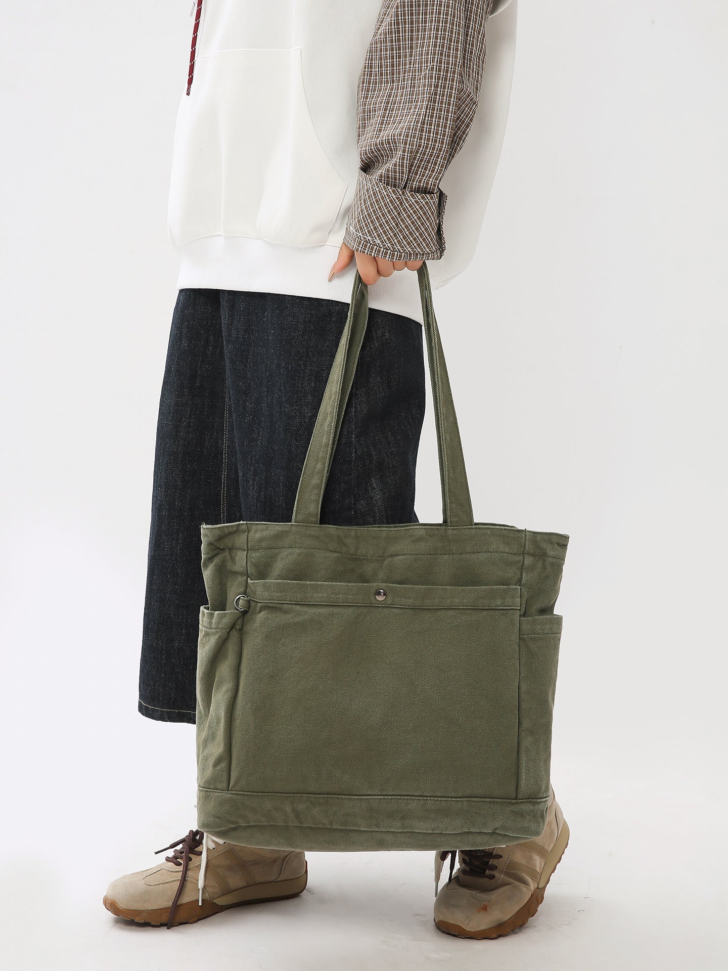 Women's Lightweight Exercise Fitness Solid Color Portable Tote Bag