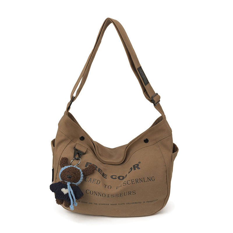 Women's Canvas Large Capacity Totes Printed Lettered Women's Messenger Bag