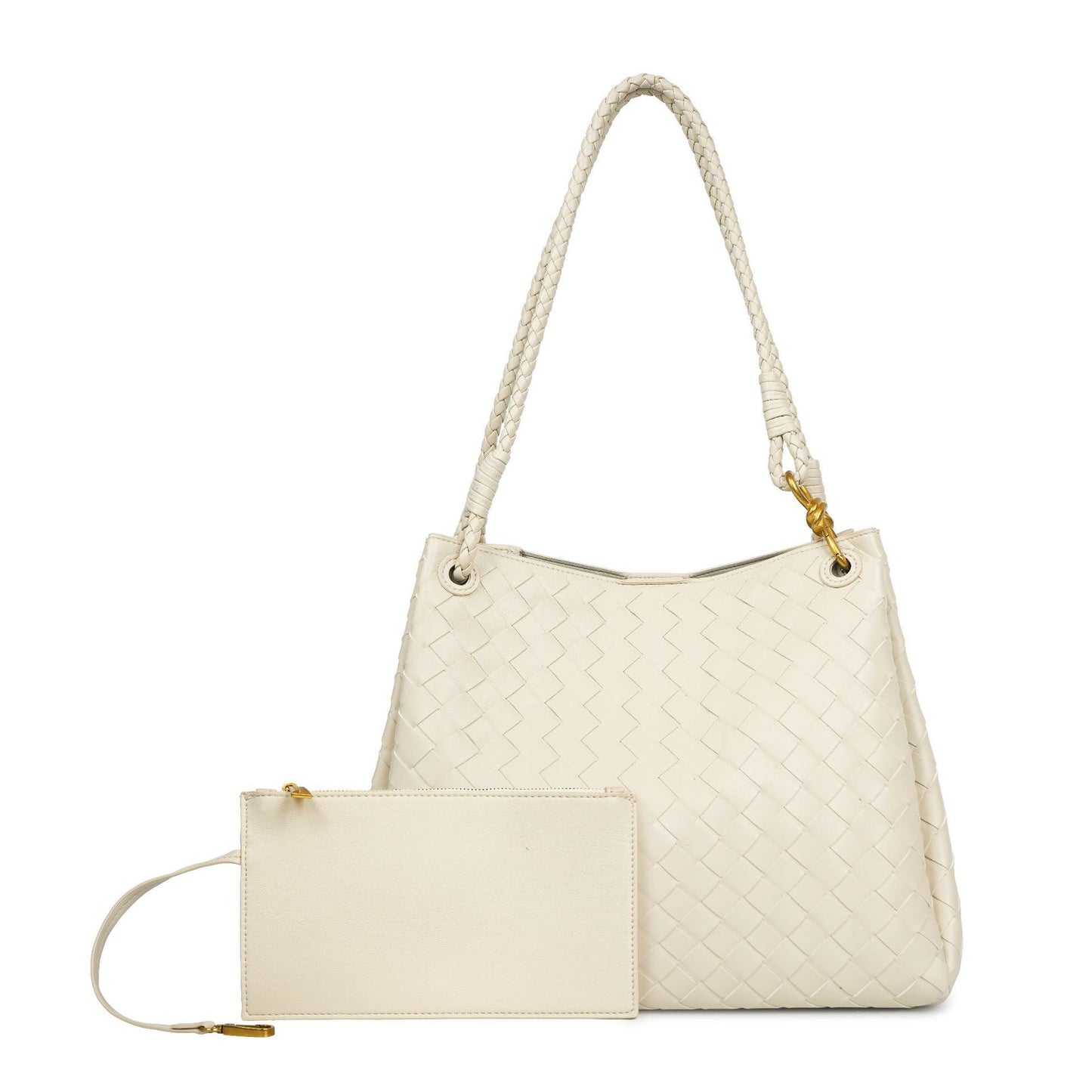 Women's Weave Plaid British Style Light Luxury Bucket Bags