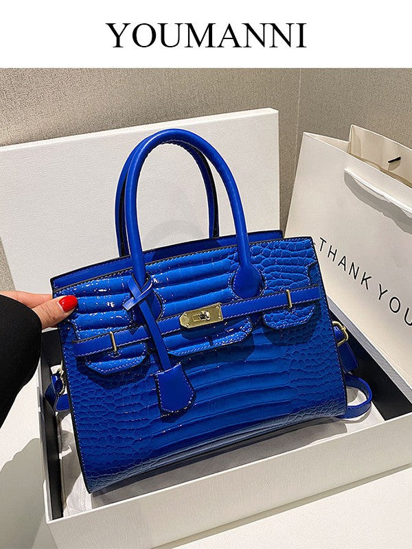 Women's Pattern Bright Leather Platinum Large Capacity Women's Handbag