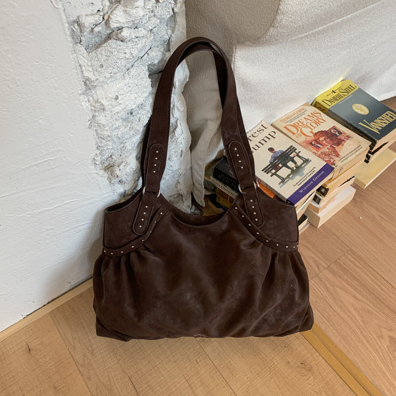 Women's Korean Style Large Capacity Retro Winter Texture Women's Shoulder Bag