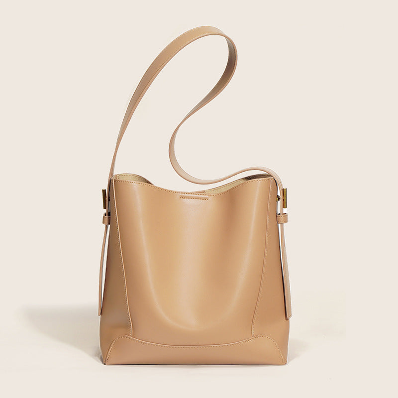 Women's Cowhide Genuine Leather High-grade Large Capacity Bucket Bags