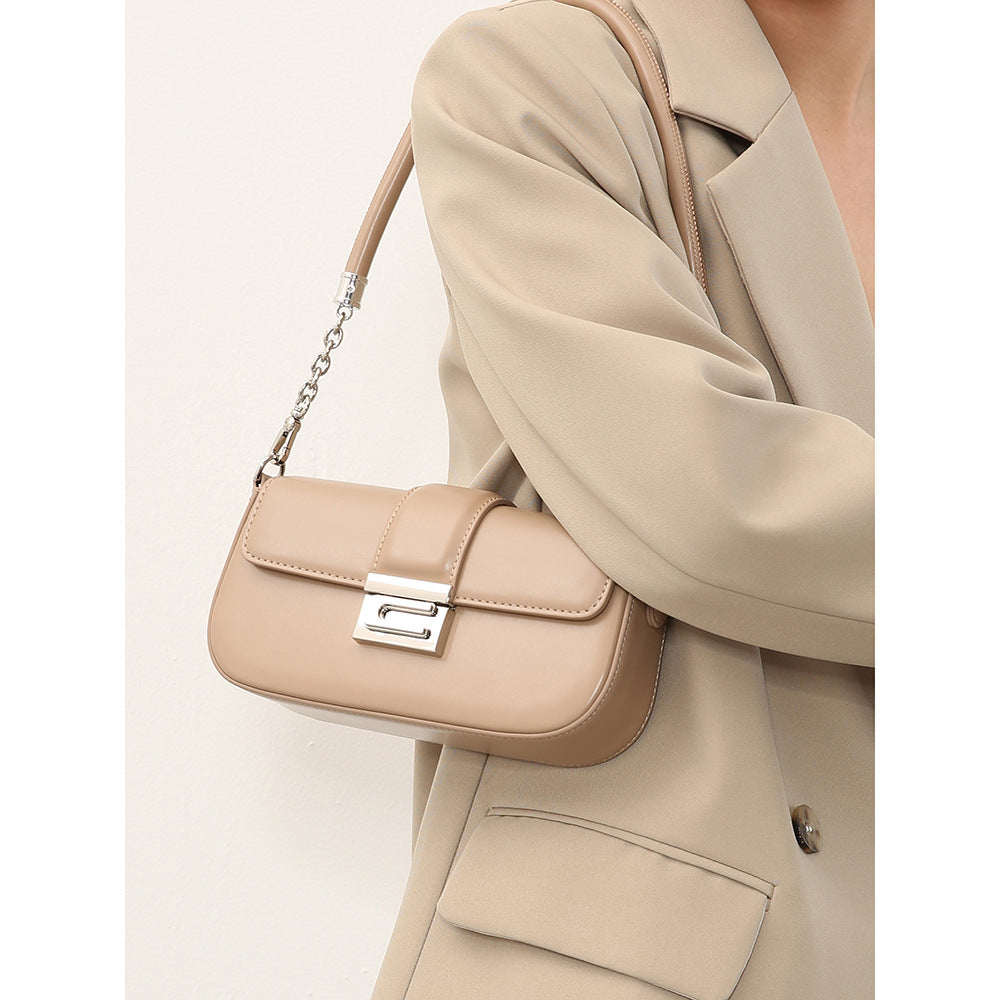 Women's High-grade Niche Harmonica Chain French Stick Women's Shoulder Bag