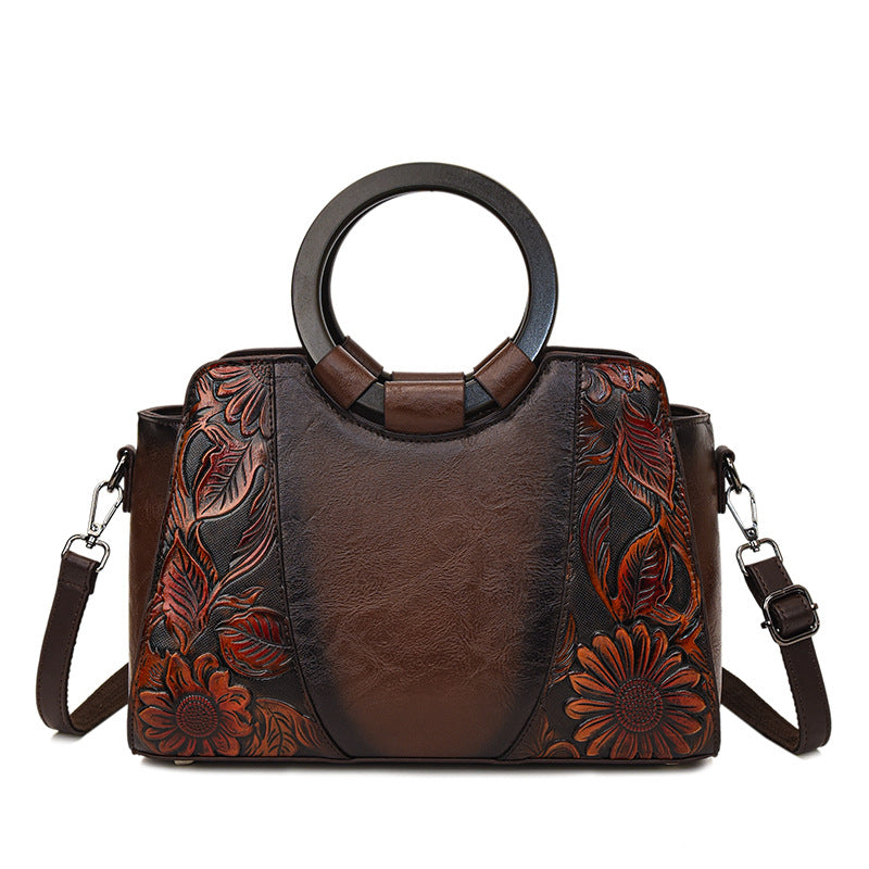 Women's Texture Printed Large Capacity Ethnic Style Bags
