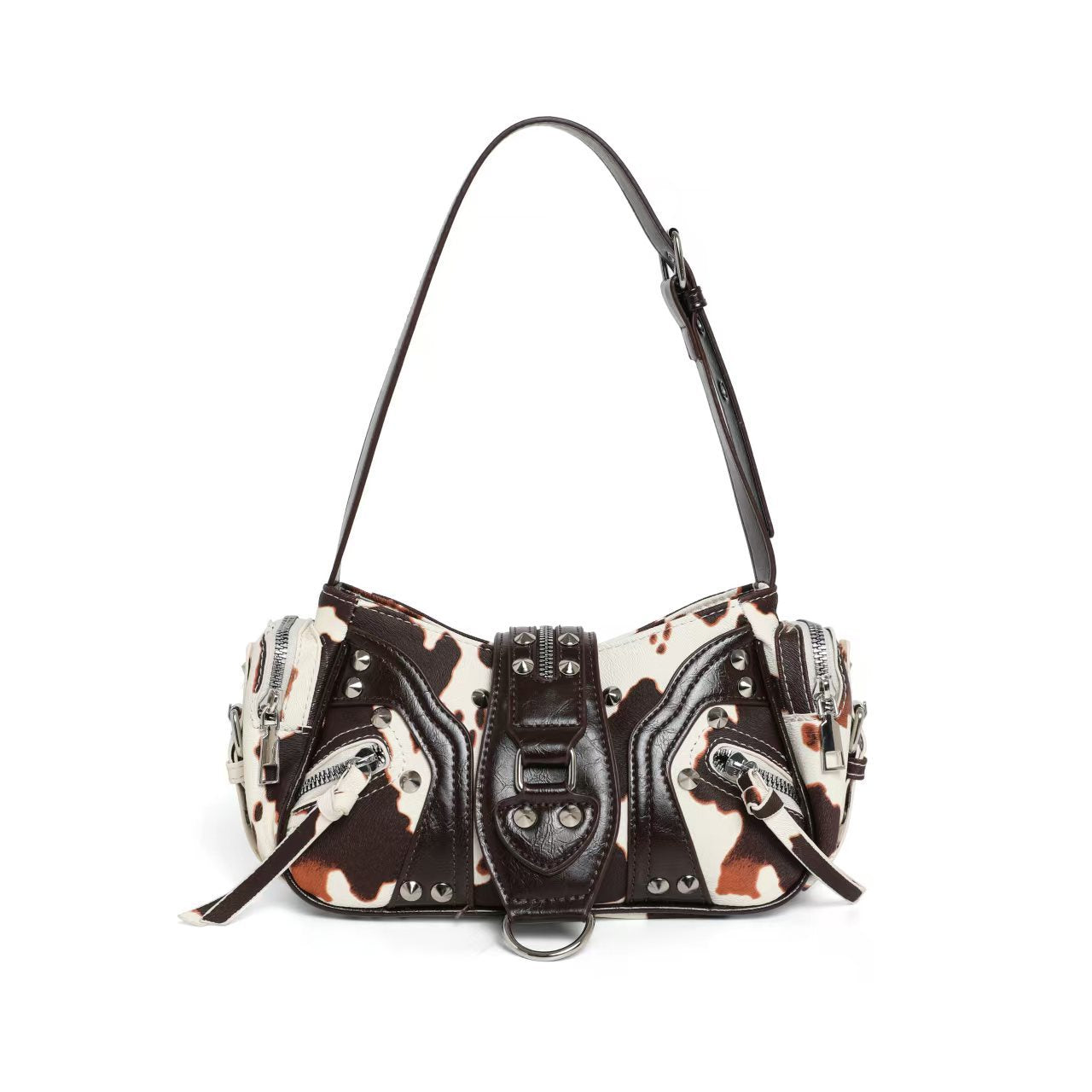 Women's Design Underarm Leopard Print Motorcycle Women's Shoulder Bag