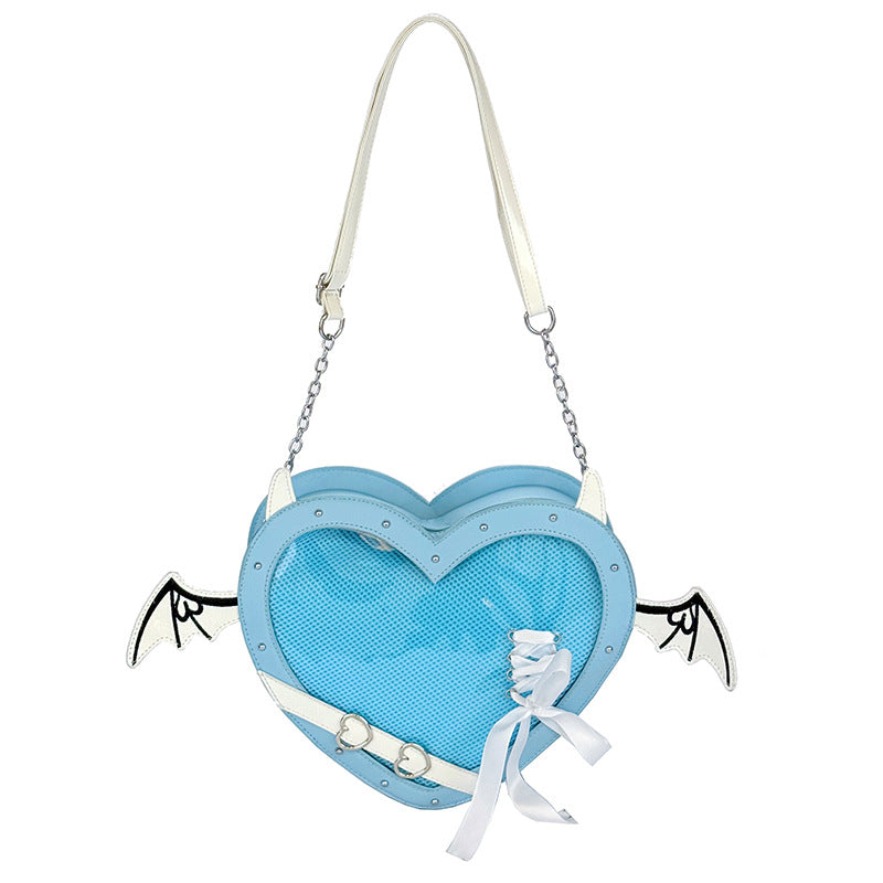 Women's Uniform Heart-shaped Gu Bar Cartoon Good-looking Women's Shoulder Bag