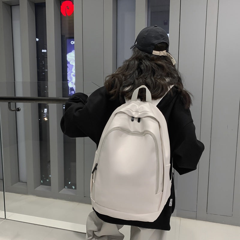 Men's Large Capacity Solid Color Junior High Backpacks