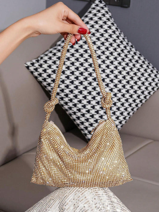 Handmade Banquet Trendy Flash Knotted Rhinestone Party Bags