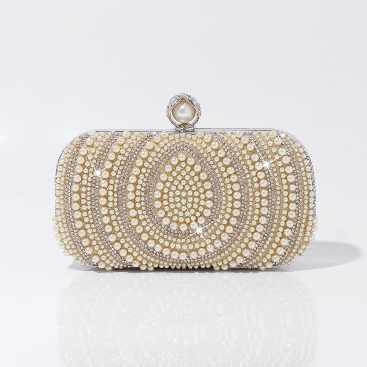 Vintage Water Drop Pearl Clutch Party Dinner Bag
