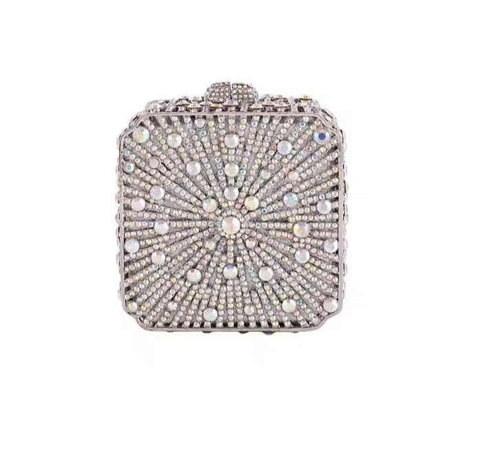 Women's Wedding Full Diamond Cheongsam Hand-held Box Dinner Bag