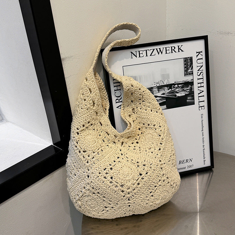 Women's Straw Woven Beach Knitted Large Capacity Women's Shoulder Bag