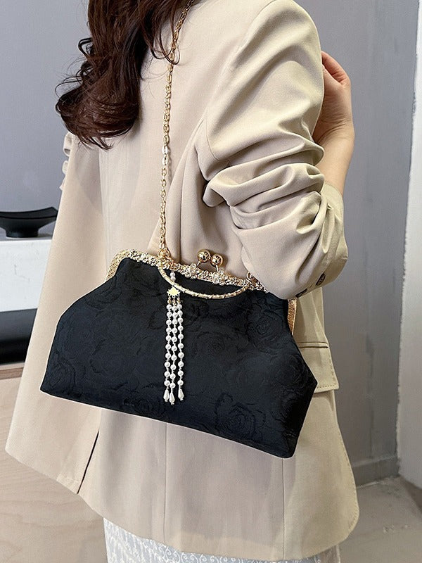Women's Button Shell Leisure Chain Embroidered Flower Bags