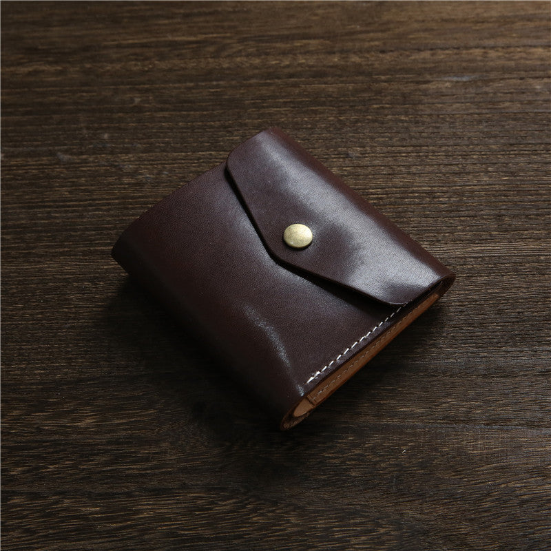 Women's & Men's Vegetable Tanned Leather Cowhide Short Genuine Men's Wallet