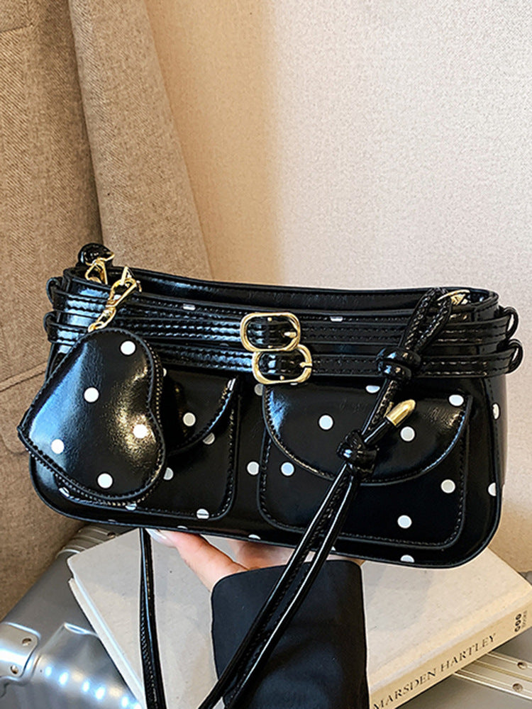 Women's Spring Fashionable Polka-dotted Western Style Mini Good-looking Women's Shoulder Bag