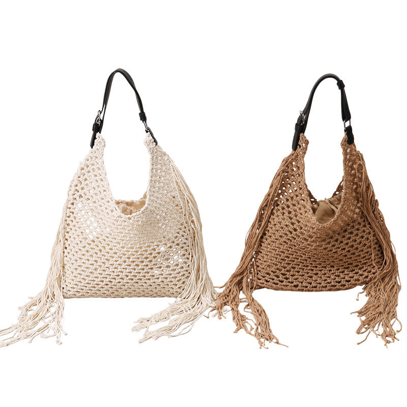 Women's Solid Color Simple Personality Trend Beach Large Capacity Bags
