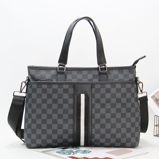 Men's Simple Trendy Computer Plaid Korean Style Bags