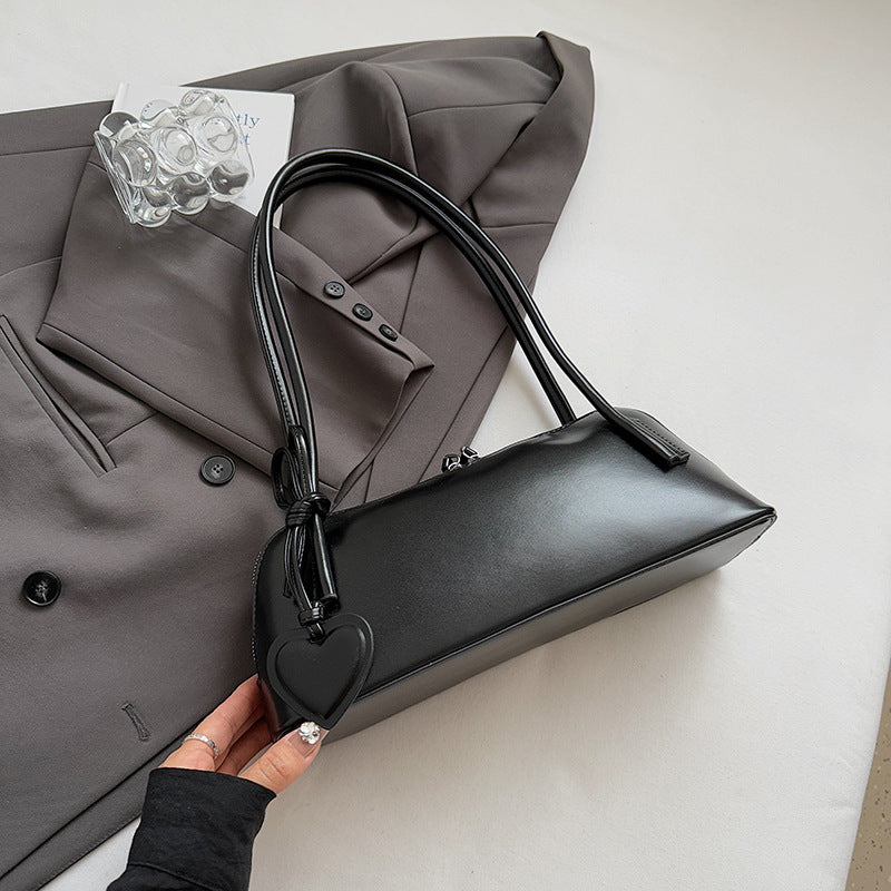 Women's Soft Leather Underarm Female Boston Bags