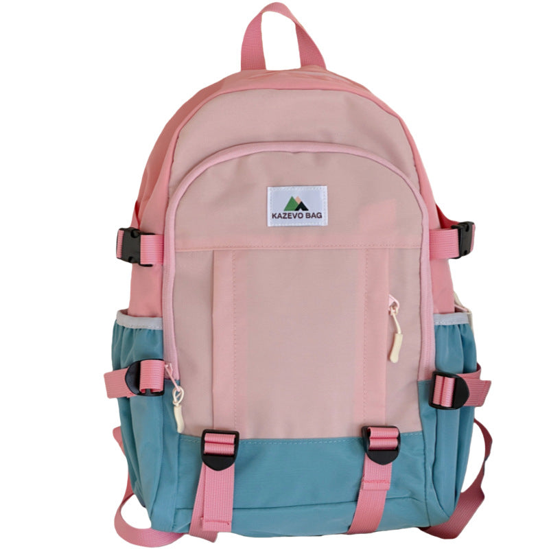 Contrast Color Large Capacity Personalized University Style Primary School Bag
