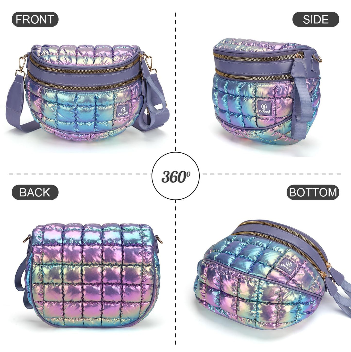 Women's Capacity Rhombus Portable Puff Cloud Double Women's Shoulder Bag