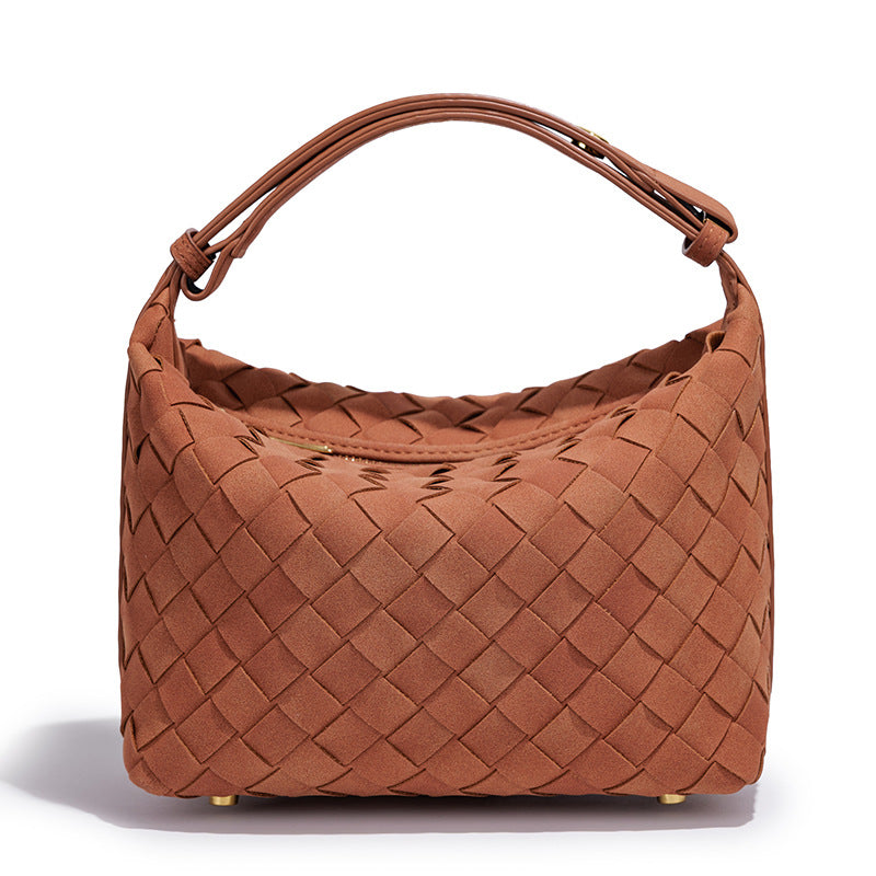Hand-woven Design High Sense Lunch Box Fashion Frosted One Solid Women's Shoulder Bag