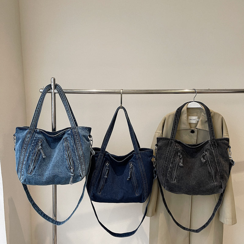Women's Korean Style Large Capacity High Sense Idle Denim Women's Shoulder Bag