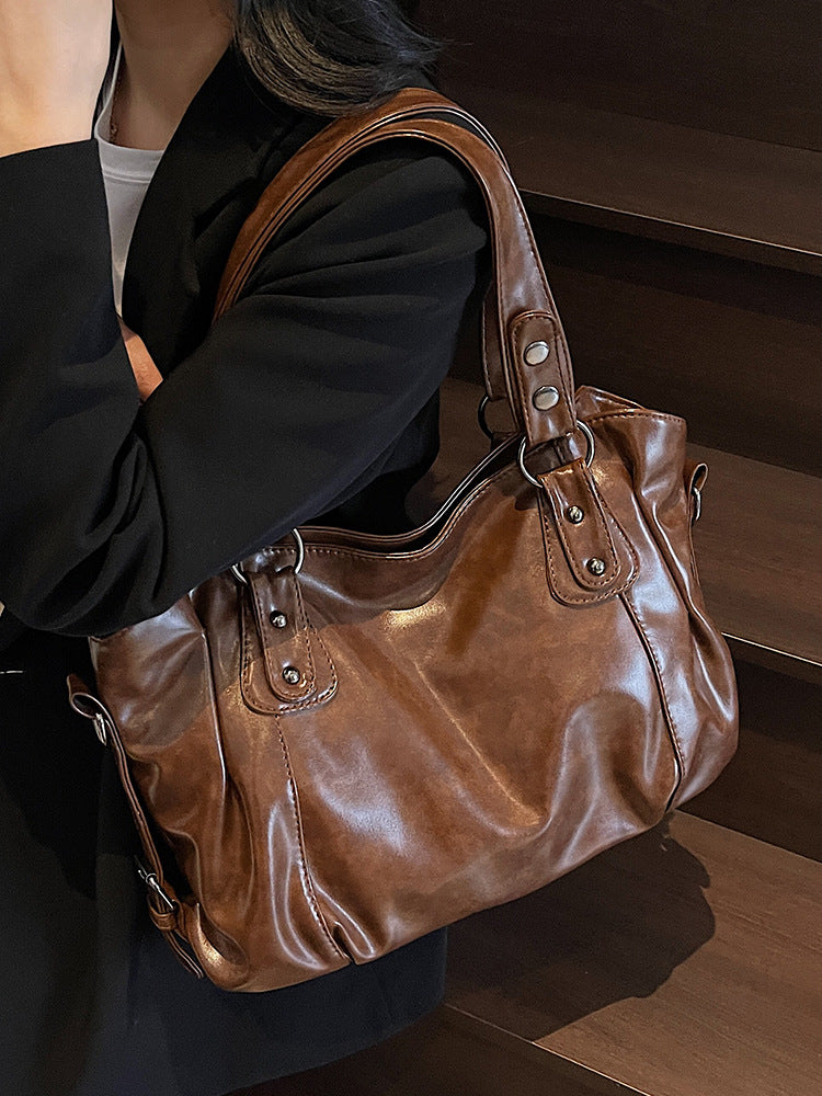 High-quality Retro Waste Soil Style Hand-held Large Capacity High-grade Bags