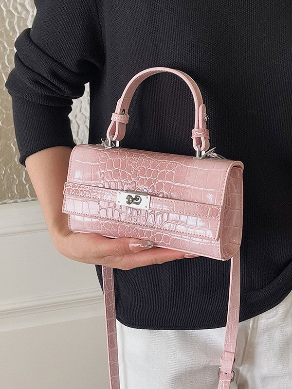 Women's Advanced Texture Fashion Crocodile Pattern Kelly Portable Pouch Trendy Bags