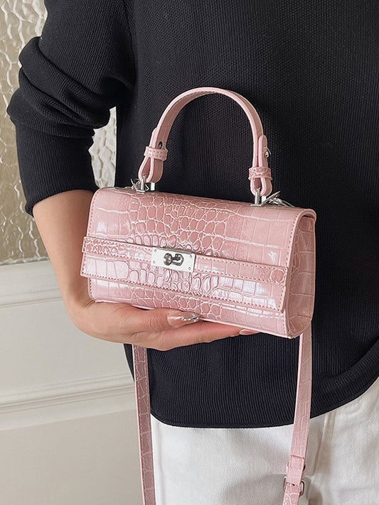 Women's Advanced Texture Fashion Crocodile Pattern Kelly Portable Pouch Trendy Bags