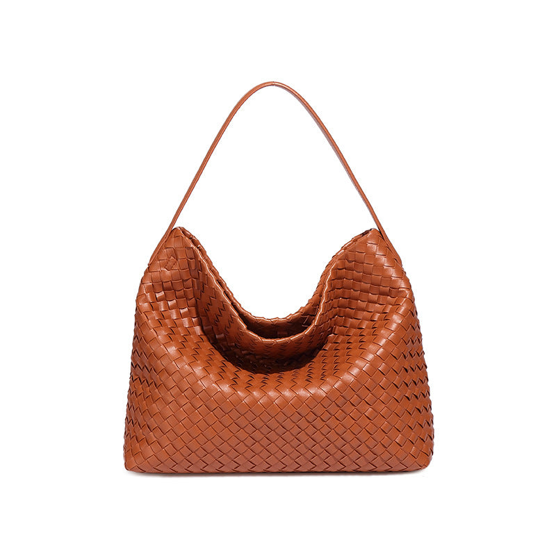 Women's Fashion Large Capacity Hand-woven Commuter Texture Bags
