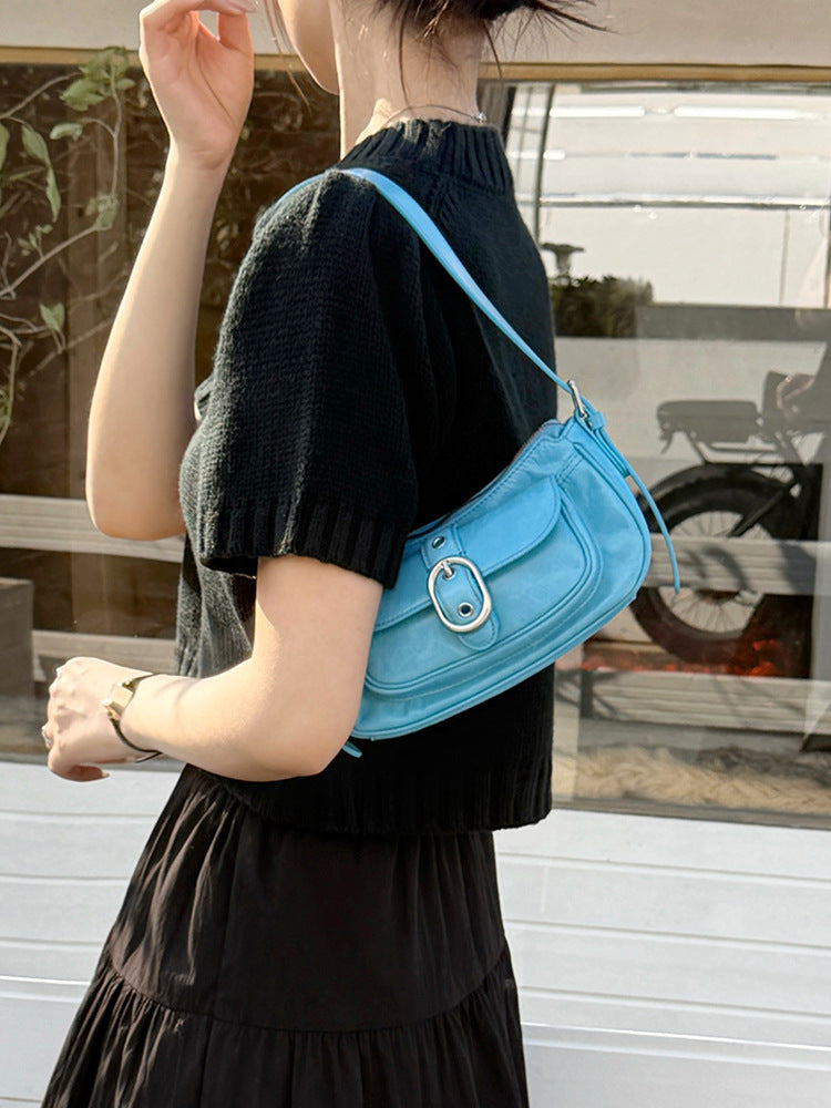 Leather Retro Commute Leisure French Stick Underarm Women's Shoulder Bag