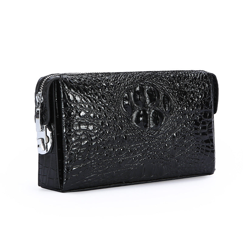 Men's Crocodile Pattern Leather Business Compartment High Men's Clutch