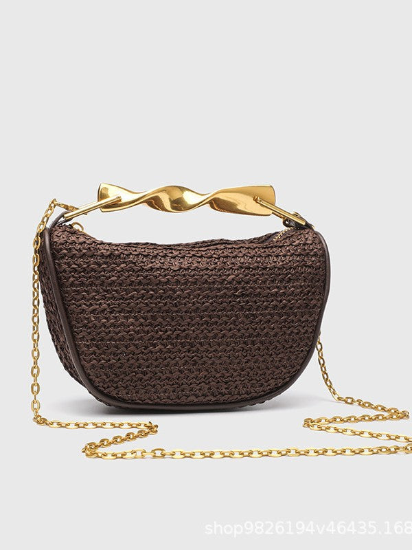Women's Home Woven Vintage Chain Material Knitted Bags